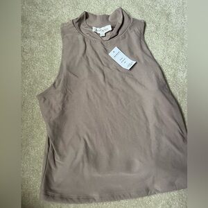 Pink Rose taupe high neck tank- NWT